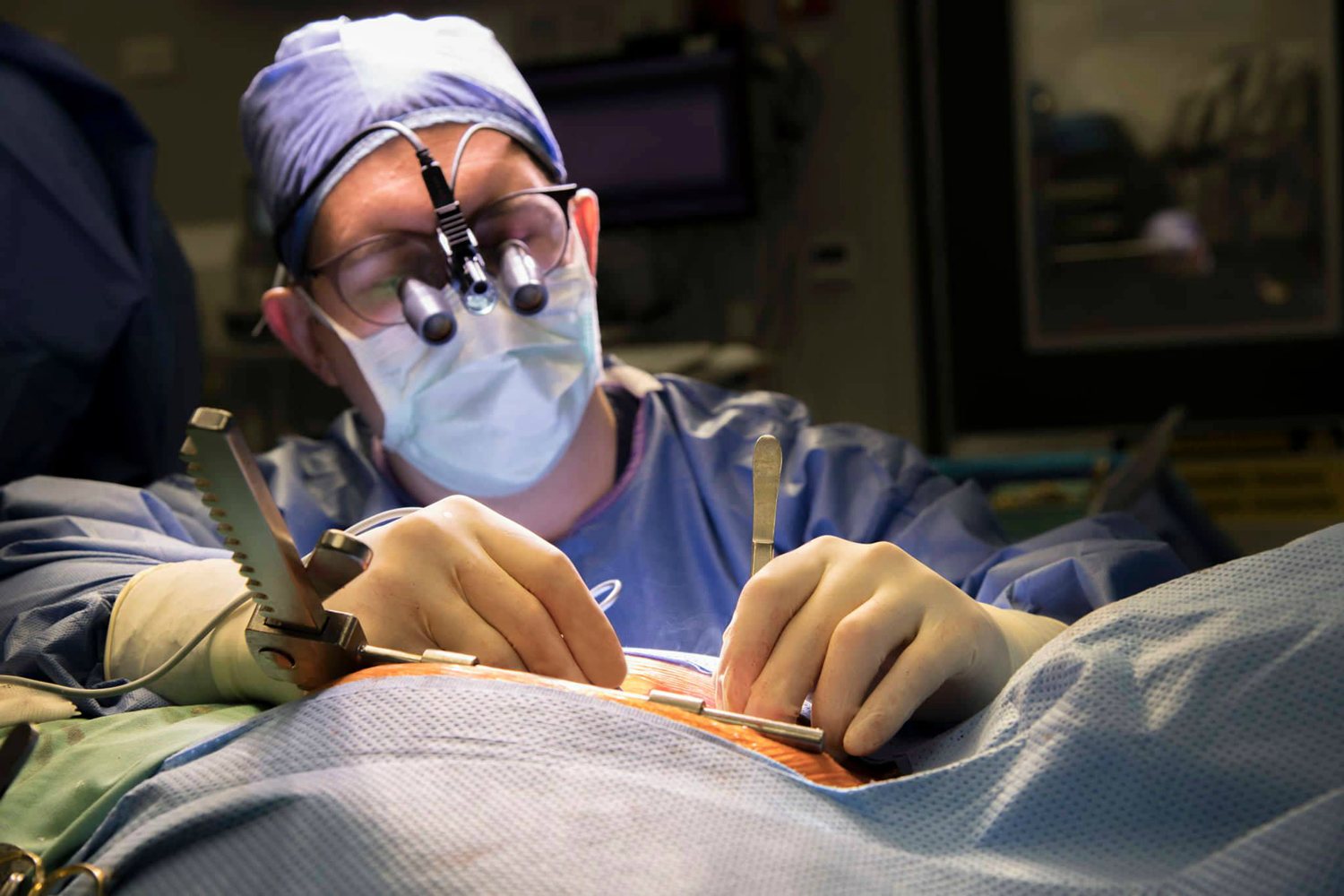 David McCormack operating in theatre